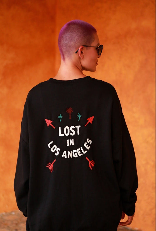 Lost in LA Black Crewneck — The City on Your Back - Lost In LA