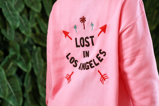 Lost in Los Angeles Pink Crew Neck - TSSLA